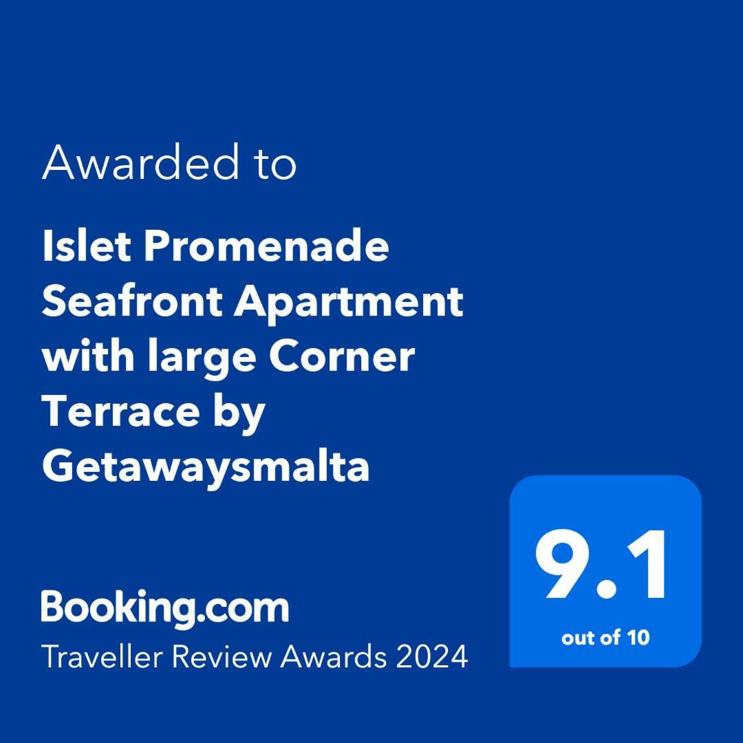 Islet Promenade Seafront With Large Corner Terrace By Getawaysmalta Appartement *